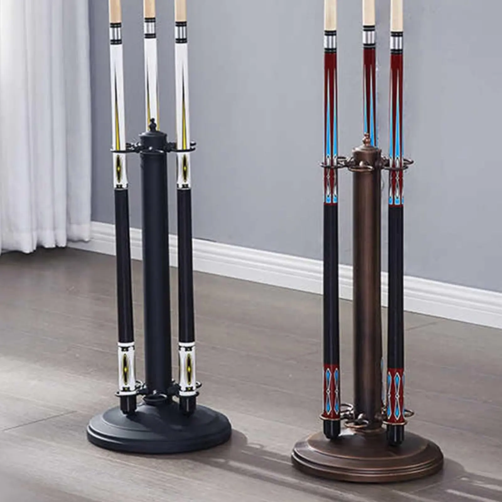 6-hole-cue-rack-heavy-duty-floor-cue-rack-game-room-gear-stable-base-sports-storage-easy-assembly
