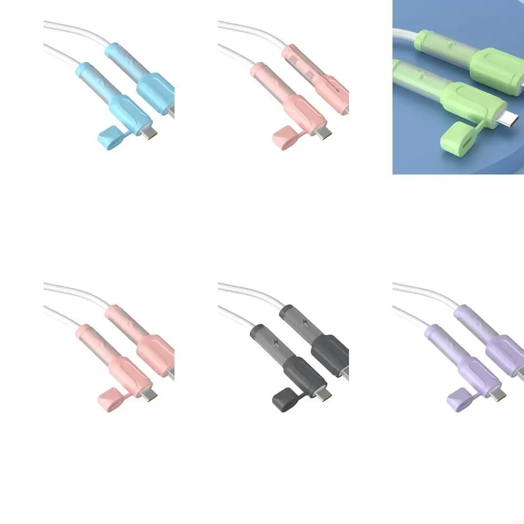 193A 2Pcs Charging Cable Protector Silicone Data Cable Protective Cover Cord Organizaion Storage Data Cable Winder For Phone