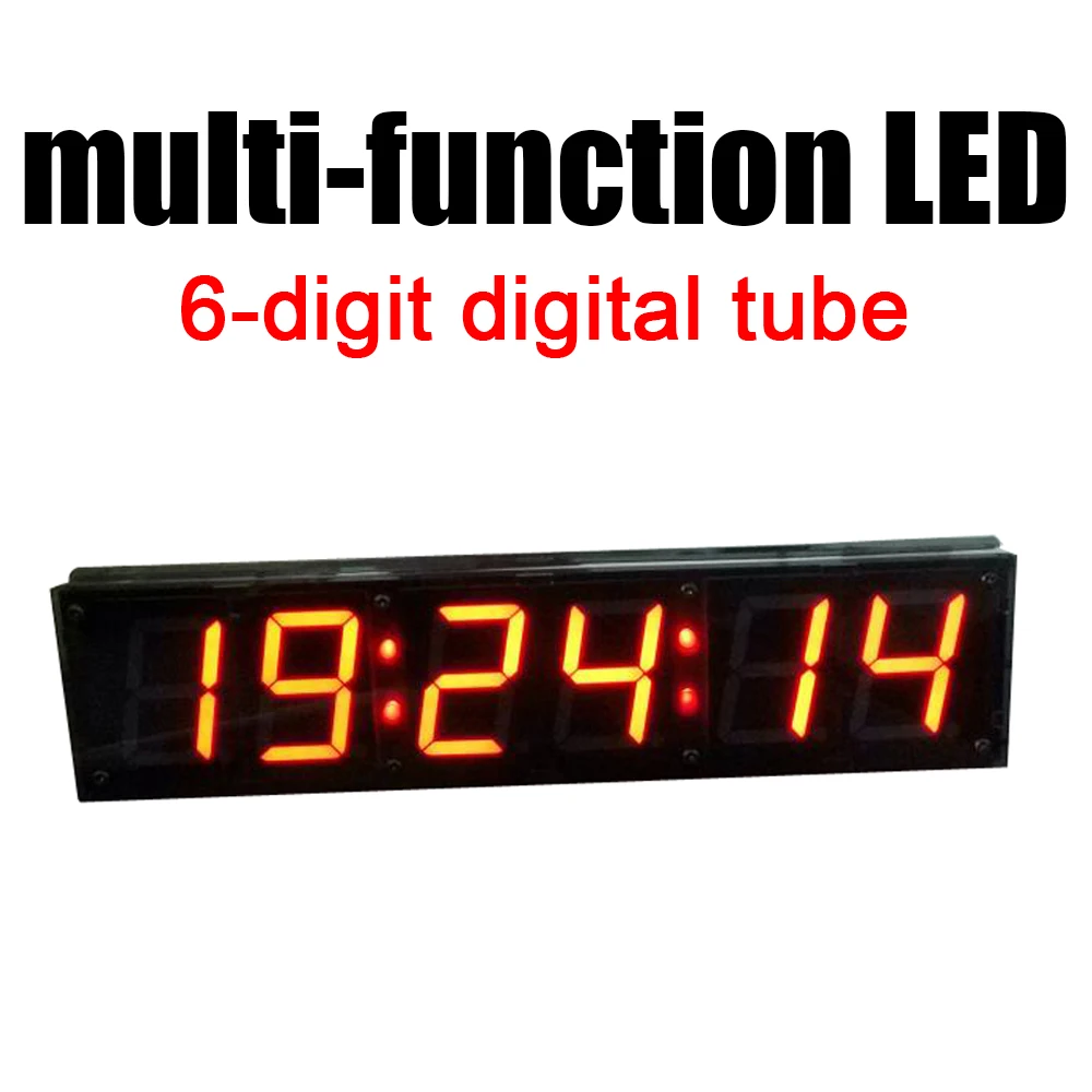 

6-digit digital tube clock multi-function LED display electronic clock Thermometer alarm clock Micro USB 5V POWER Creative clock