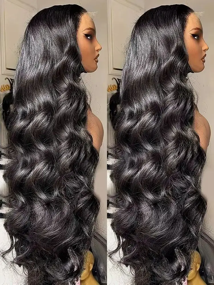 250% Body Wave 13x6 HD Transparent Lace Front Human Hair Wigs 30 40 Inch 13x4 Lace Frontal Water Wave 5x5 Closure Wig For Women