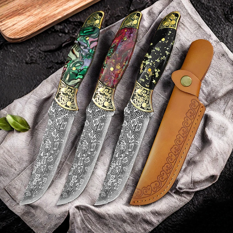 Küche Utility Messer Chef Fleisch Cleaver Boning Schneiden Schneiden Steak Messer Grill Cutter Angeln Schäl Werkzeuge mit Scheide