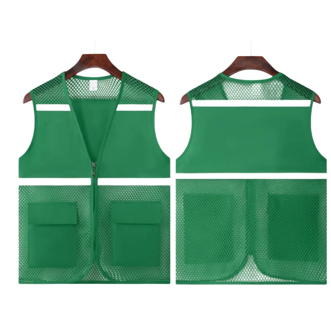 Summer Cycling Lightweight Mesh Vest Loose Breathable Printed LOGO Ice Skating, Construction Workwear Custom Vest