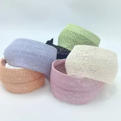 Fashionable Wide Lace Headband Anti-Slip Design Stylish Wide Embroidered Border  Women's Knitted Hair Accessories Elegant Style