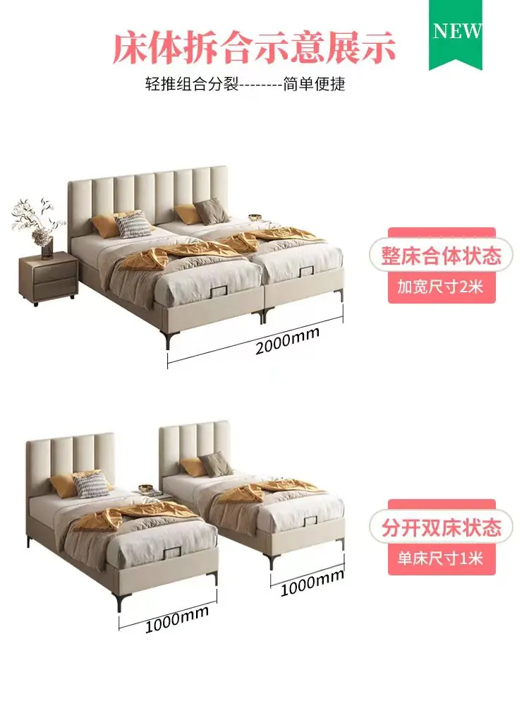 Children\'s bed boy second child bed girl princess double bed splicing widened bed brother solid wood single bed