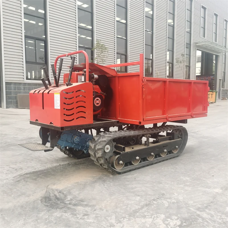 China Diesel Self-loading Mini Crawler Transporter Rubber Track Dumper 1000kg With Motor Engine Pump For Sale High Efficiency
