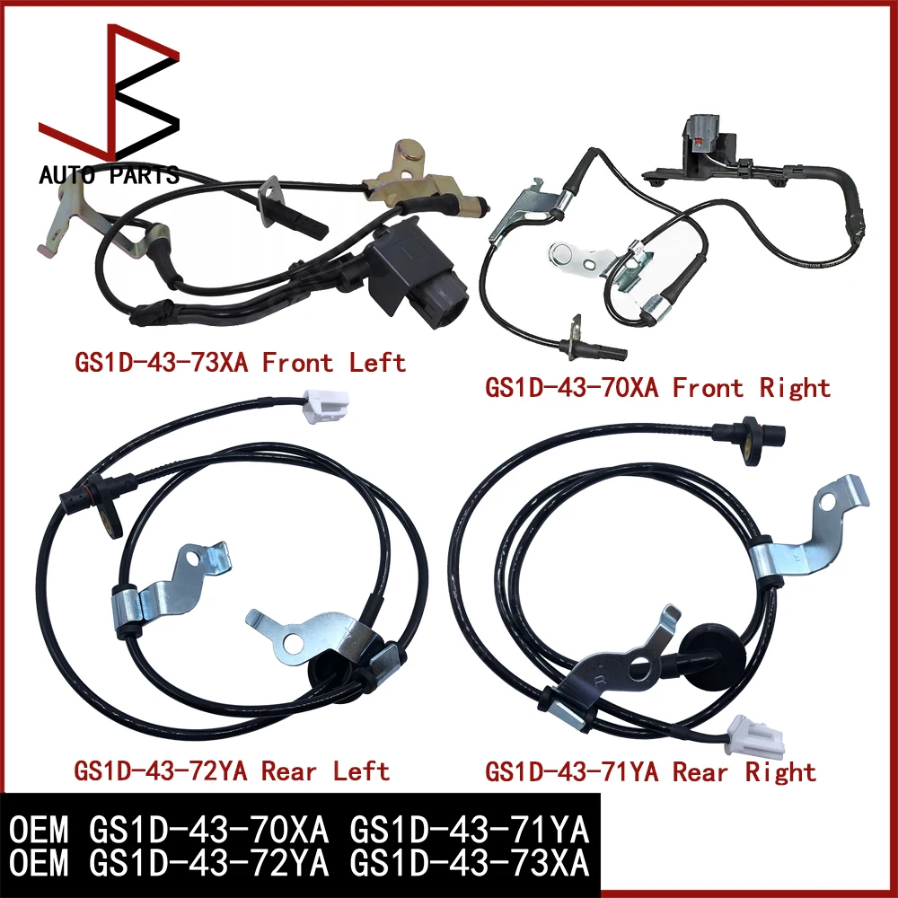 New Front/Rear Left/Right Wheel Speed Sensor for MAZDA 6 Estate GH 07-13 OEM GS1D-43-70XA GS1D-43-71YA GS1D-43-72YA GS1D-43-73XA