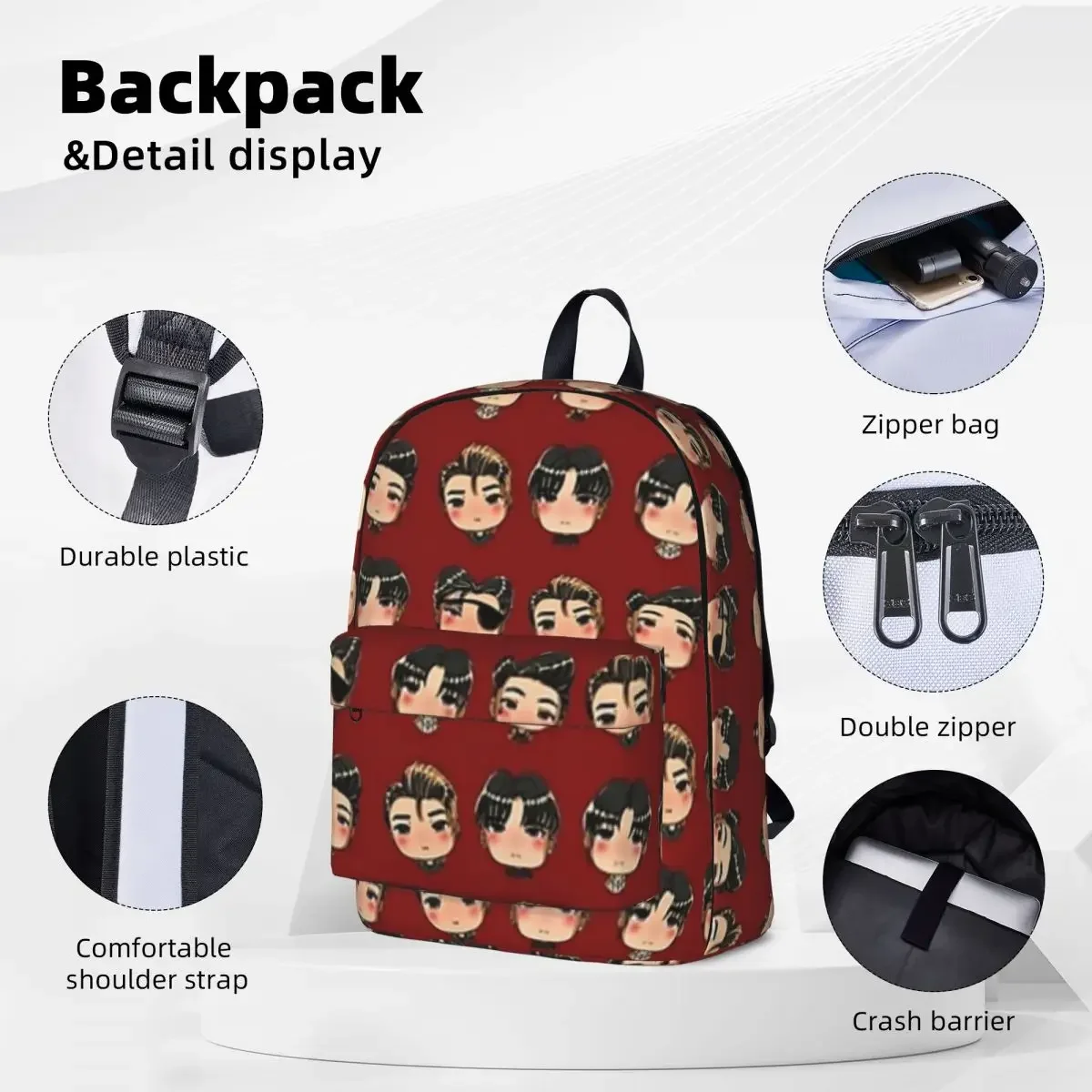 SB19 BAZINGA Woman Backpacks Boys Girls Bookbag Fashion Children School Bags Portability Travel Rucksack Shoulder Bag