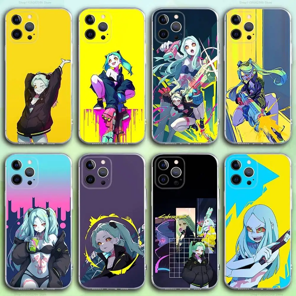 

Cyberpunk R-RebeccaS Phone Case For iPhone 16,15,14,13,12,11 Pro,Max,Plus,X,XS,XR,SE4,E Mini Transparent Soft Cover