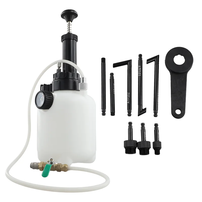 Manuelles Getriebeöl-Füllsystem, Flüssigkeitspumpenwerkzeug, 3 l, mit Adapter, Bremsölflasche (A)