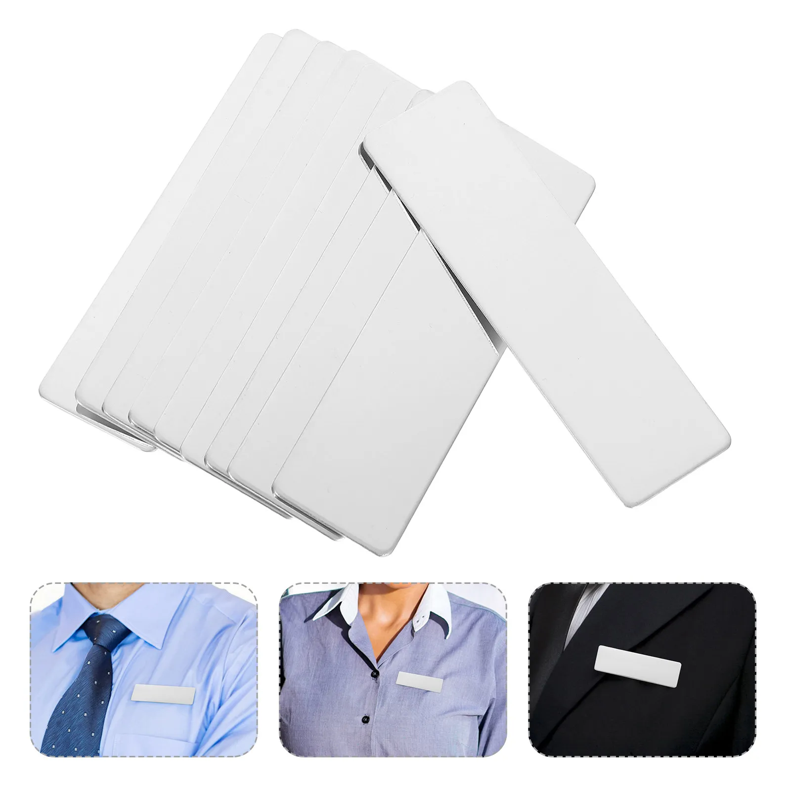 10Pcs Blank Stainless Steel Name Plate Base Ideal for Engraving Name Tags Desk Signs Wall Plaques Office Id Badges Metal