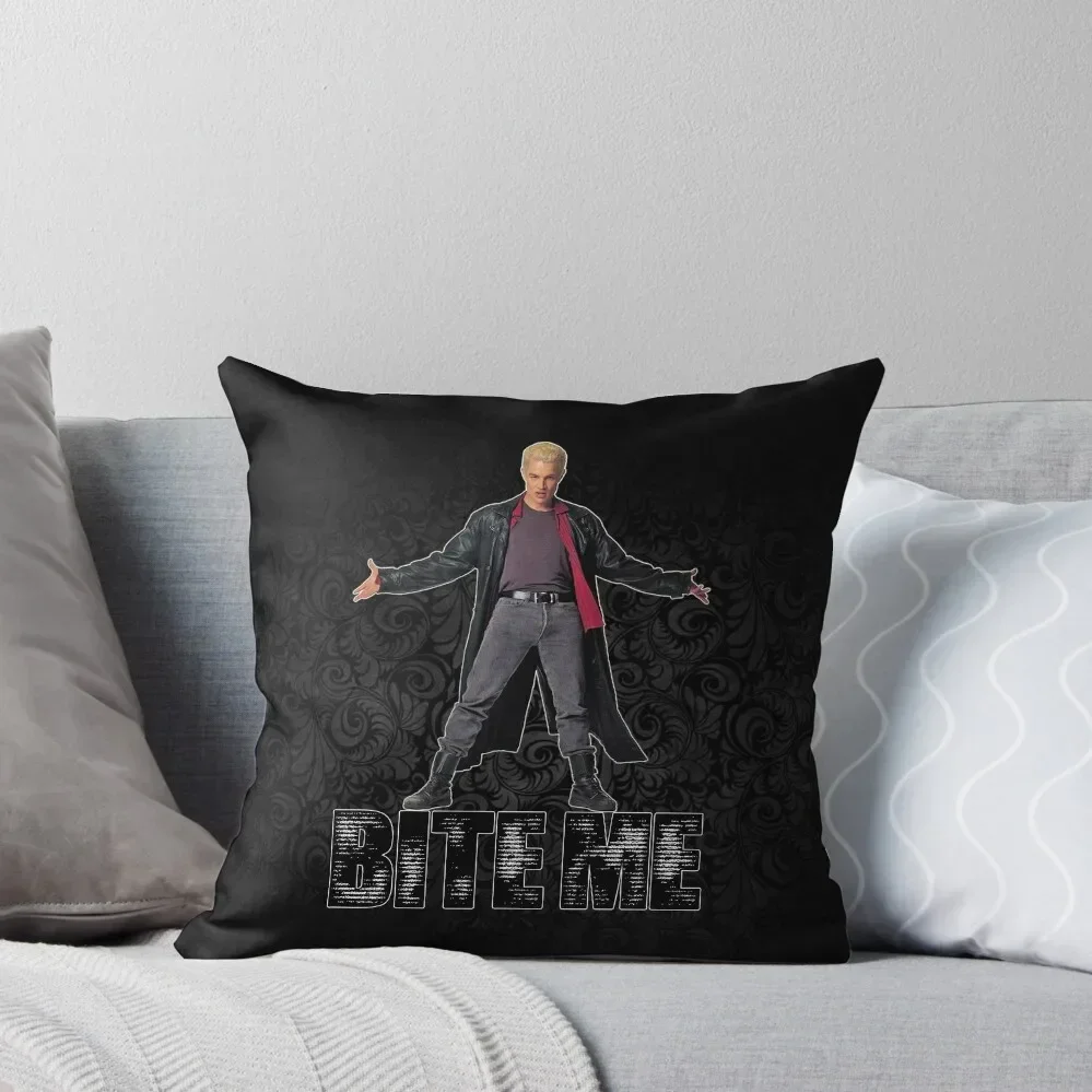 

Spike from Buffy - Bite Me Throw Pillow Pillowcases For Pillows Throw Pillow Covers Pillow Decor autumn pillowcase
