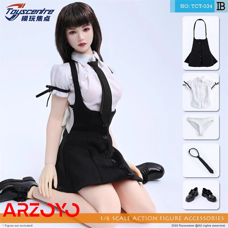 Toyscentre TCT-034 1/6 Scale School Girl JK Skirt Puff Sleeves Shirt Clothes Model Fit 12'' Female Soldier Action Figure Body