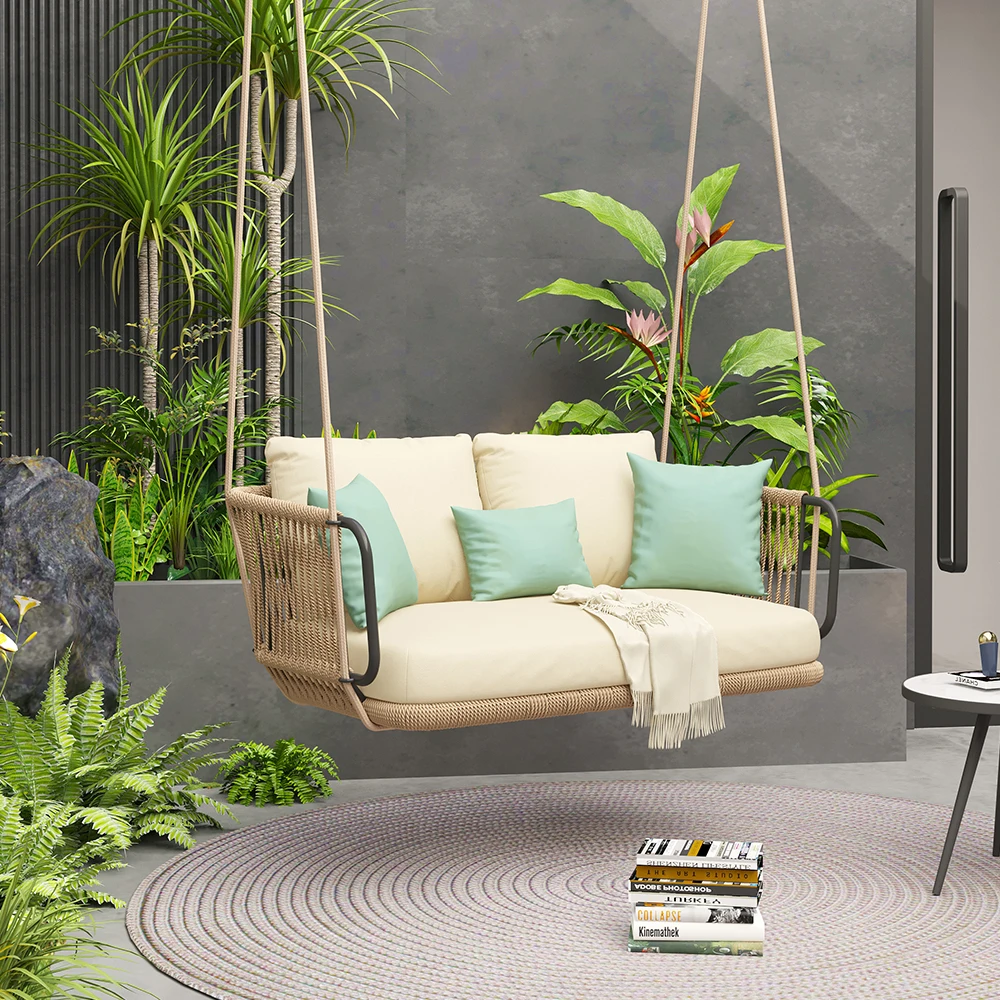 2026 Outdoor Rope Woven Hanging Porch Swing Chair, Patio & Roof Garden Hammock Chair (1-Seater /2-Seater) | Factory Direct Whole