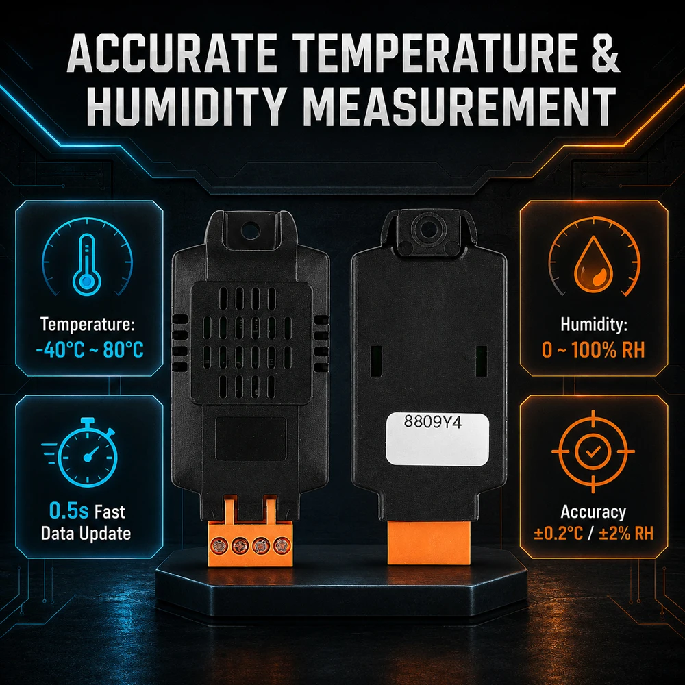RS485 Temperature Humidity Sensor Modbus RTU 24V DC Industrial Environmental Monitoring Transmitter High Accuracy