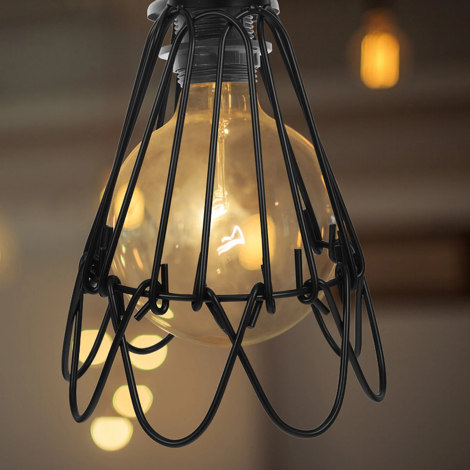 

4 pcs Iron Art Lampshade Wrought Rustic Deformed Flower Petals Retro Light Cage Guard Pendant Lighting Accessories Bedroom Wall