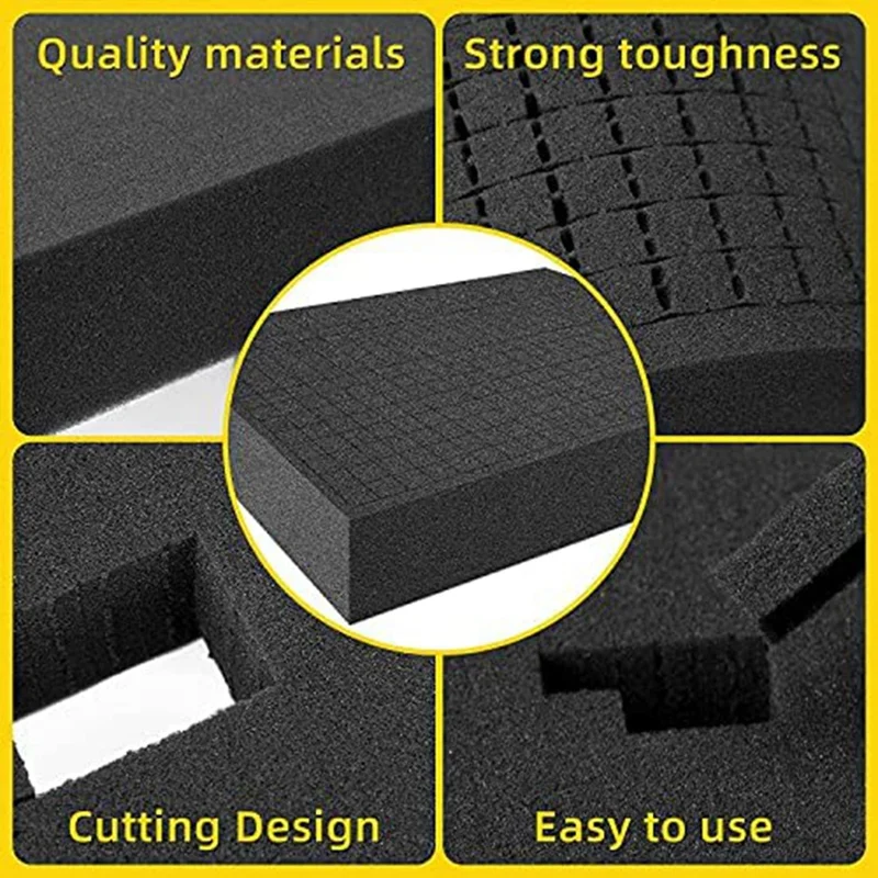 Grid Foam Cube-Foam, 2 Pieces 400x300x50mm/2 Pieces 400x300x10mm, Tool Box Camera Case Foam, Case Insert,Tool view 6