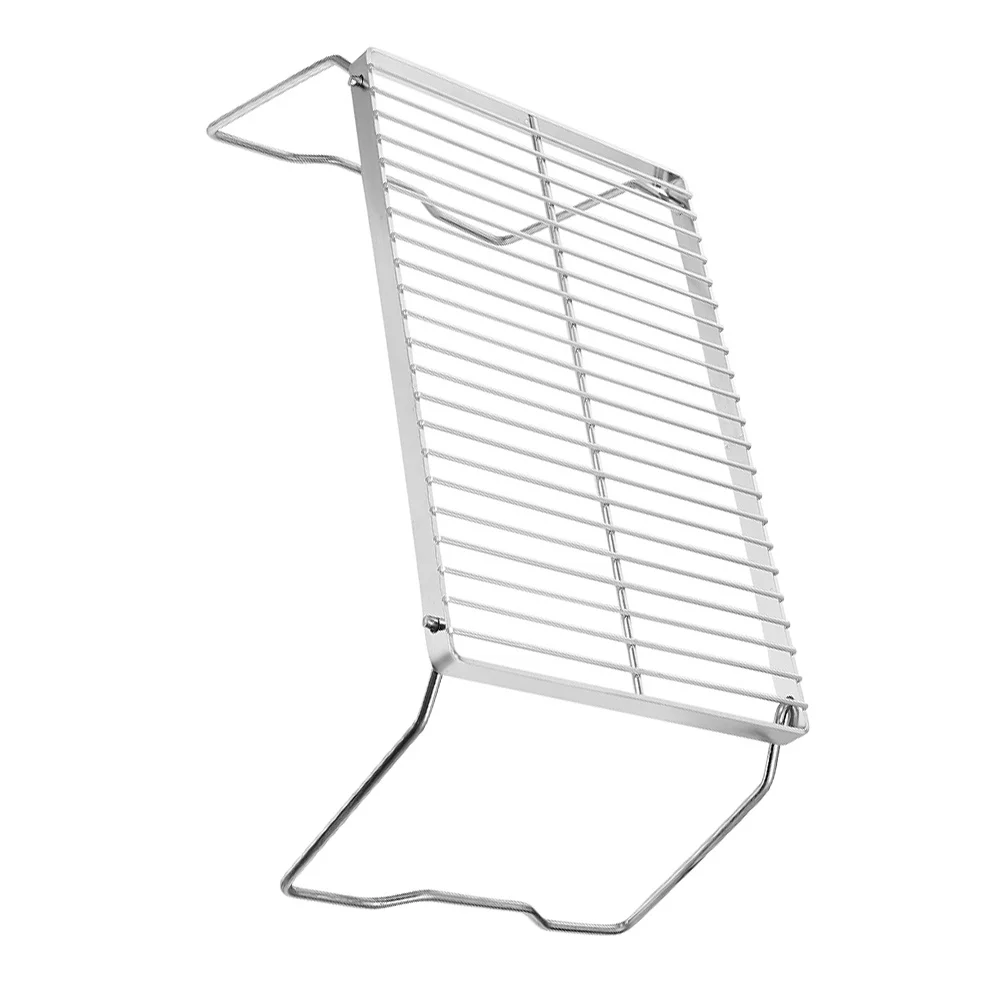 Portable Folding Stove Rack Stainless Steel Rectangular Mesh Grill Grid For Outdoor Picnic Baking Cooling Roasting Bbq