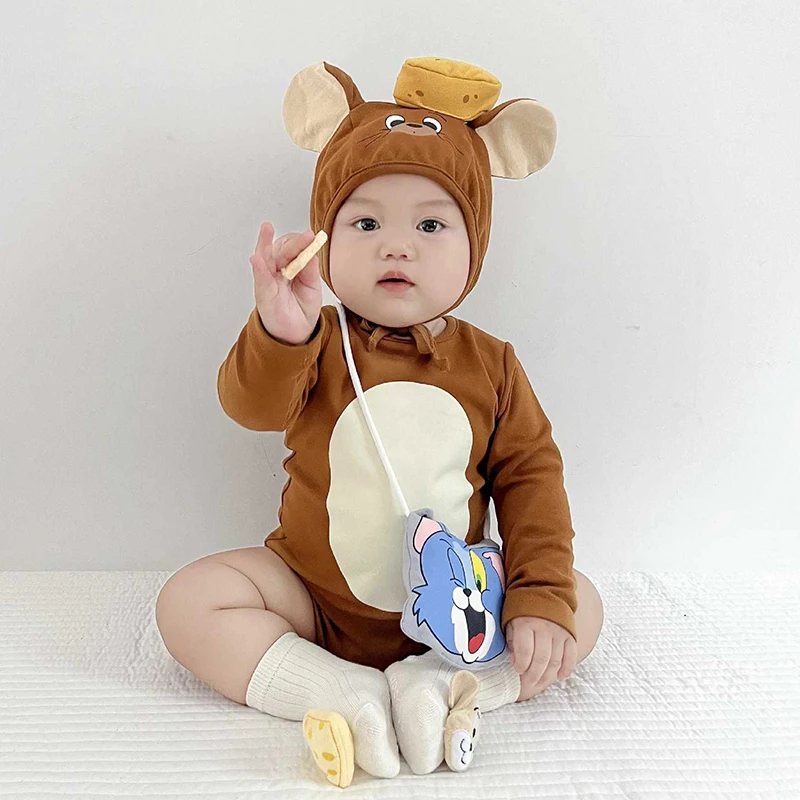Unisex Kinder-Maus-Kostüm, Overall, Niedlicher Grauer Katzen-Strampler mit Hut für Babys und Kleinkinder, Halloween-Kostüm für Kinder – Detail 9