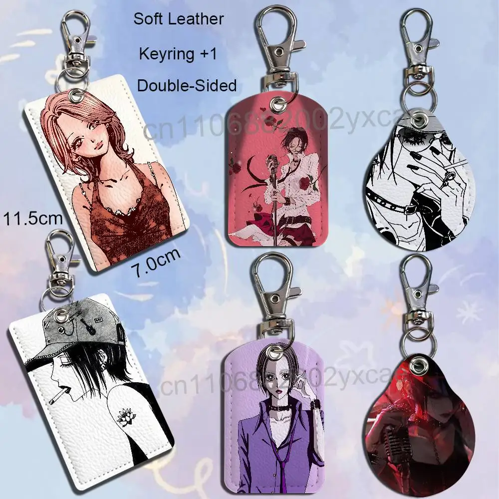 Halloween Nana Komatsu Osaki Leather Card Holder with Exquisite Keychain purpose Case for Metro ID Access Control Card Badge