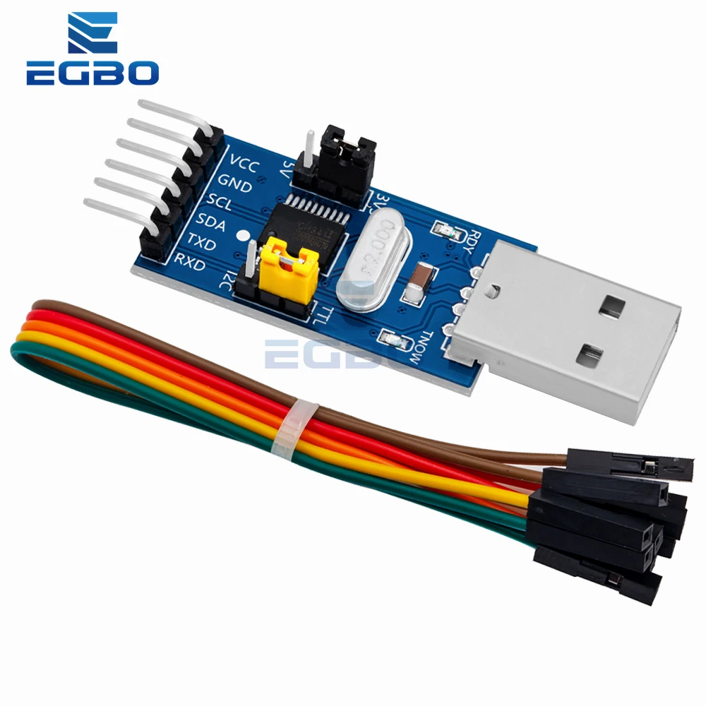 تحميل منفذ تسلسلي رقاقة واحدة من EGBO ، وحدة CH341T ، 50 فولت ، USB إلى I2C ، IIC ، UART ، USB إلى TTL ، 1-10