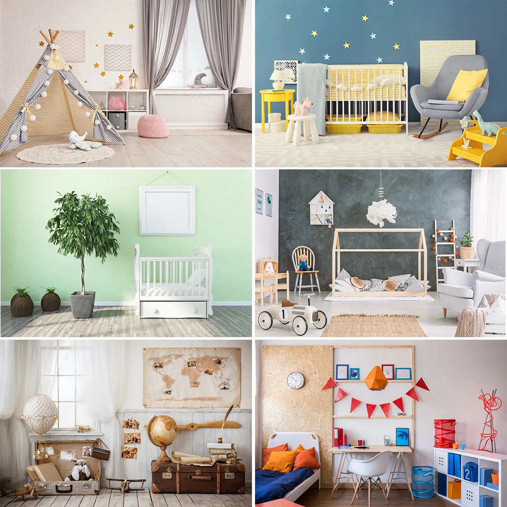 Bonvvie Children's Room Photography Background Living Room Sofa Blanket Baby Child Interior Photo Backdrops for Photo Studio