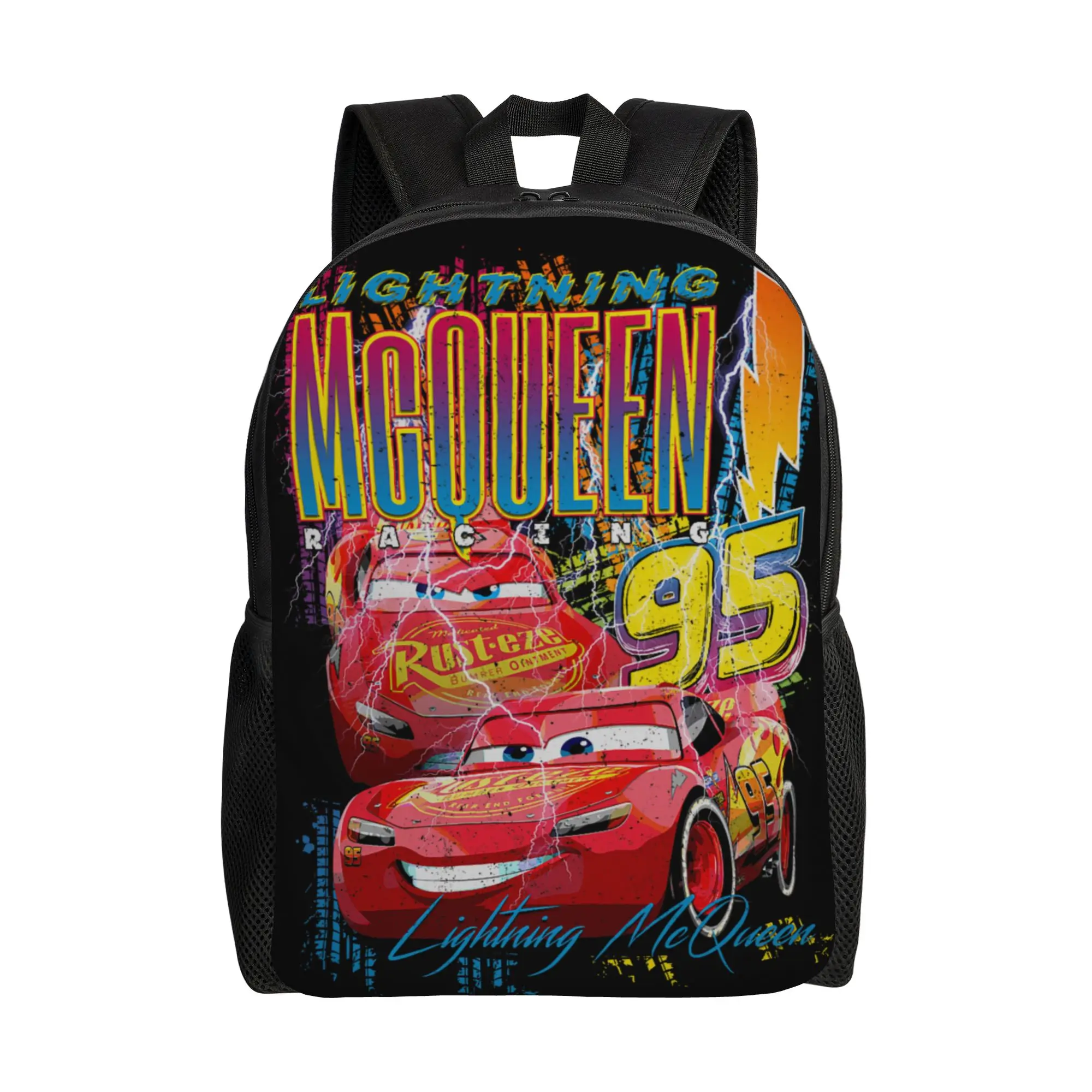 

Рюкзак с изображением молниеносного Маккуина из мультфильма «Тачки», унисекс, для улицы, на заказ, для старшей школы, в стиле кавайи
