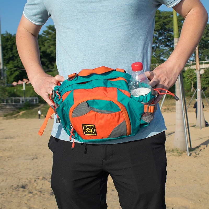 Wasserabweisende Outdoor-Hüfttasche, multifunktionale Sport- und Wander-Reisetasche mit Wasserflaschenhalter