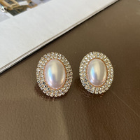 JXCUL French Elegant Retro Temperament Pearl Rhinestone classic Earrings For Women Girl Party Jewelry Gift New A513