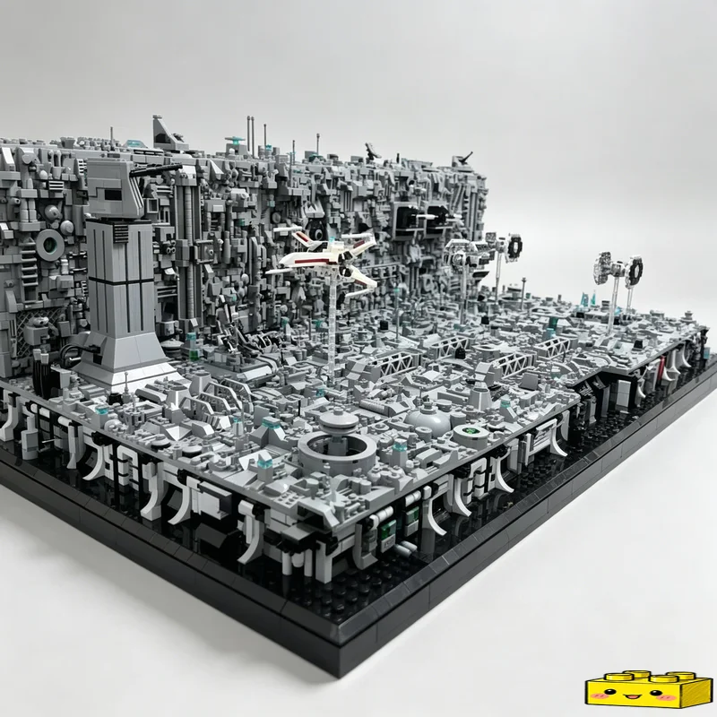 15372PCS MOC Space Station Trench Run Diorama Model Custom Puzzle DIY Creative Assembly Educational Toy Collection Display Gift