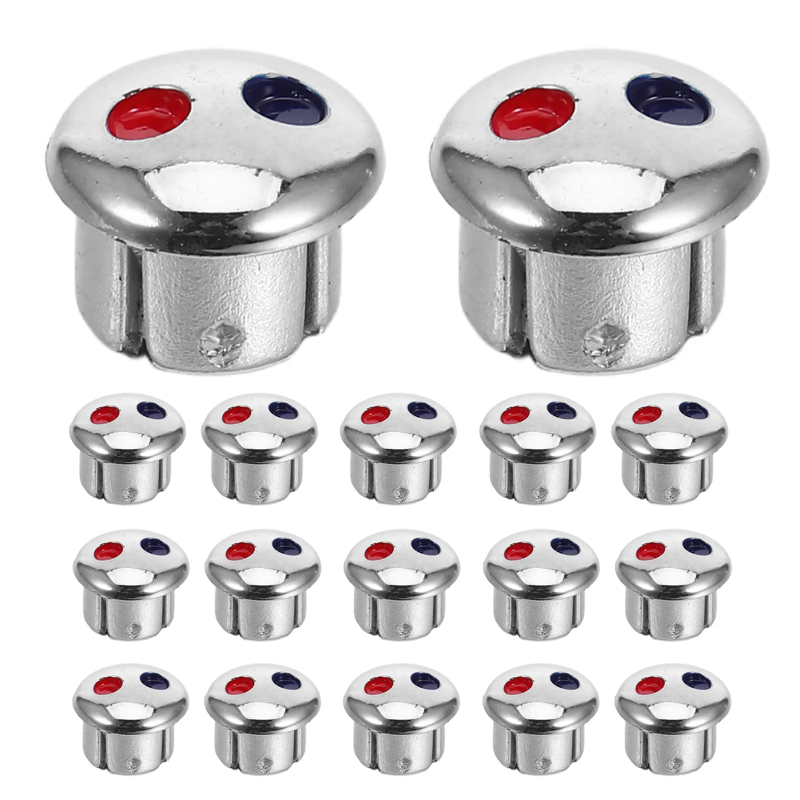 24Pcs Faucet Handle Index Buttons Red Blue Temperature Toggle Caps for Hot Cold Water Identification Kitchen Sink Tap