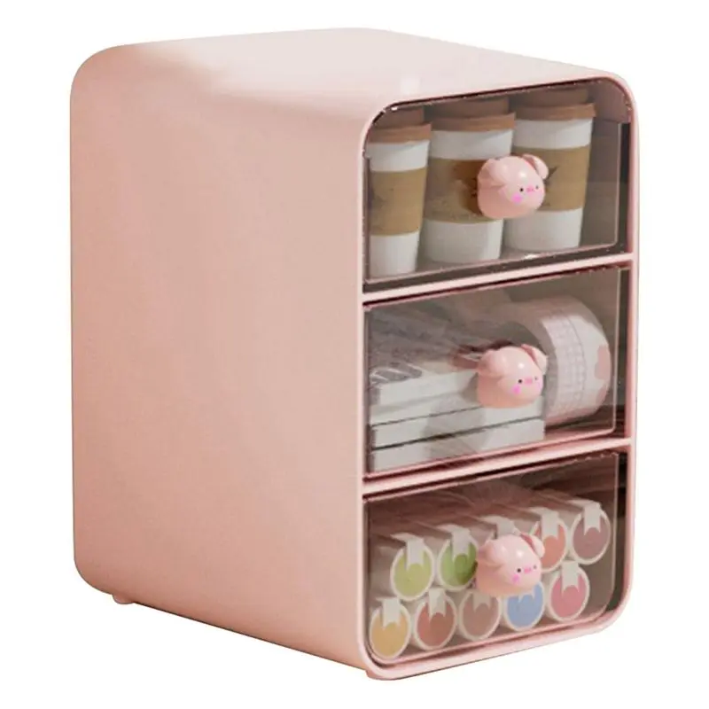 NEW HOT In Stock-3 Tiers Makeup Organizer Holder Cosmetic Storage Box Bathroom Countertop Organizer Desk Organizer With Drawers