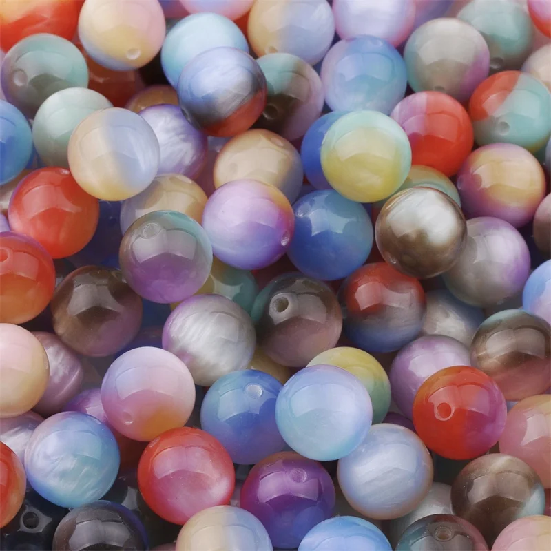 Newest 100pcs/lot 10mm 12mm 16mm color print geometry rounds shape acrylic straight hole beads diy jewelry garment/pen accessory