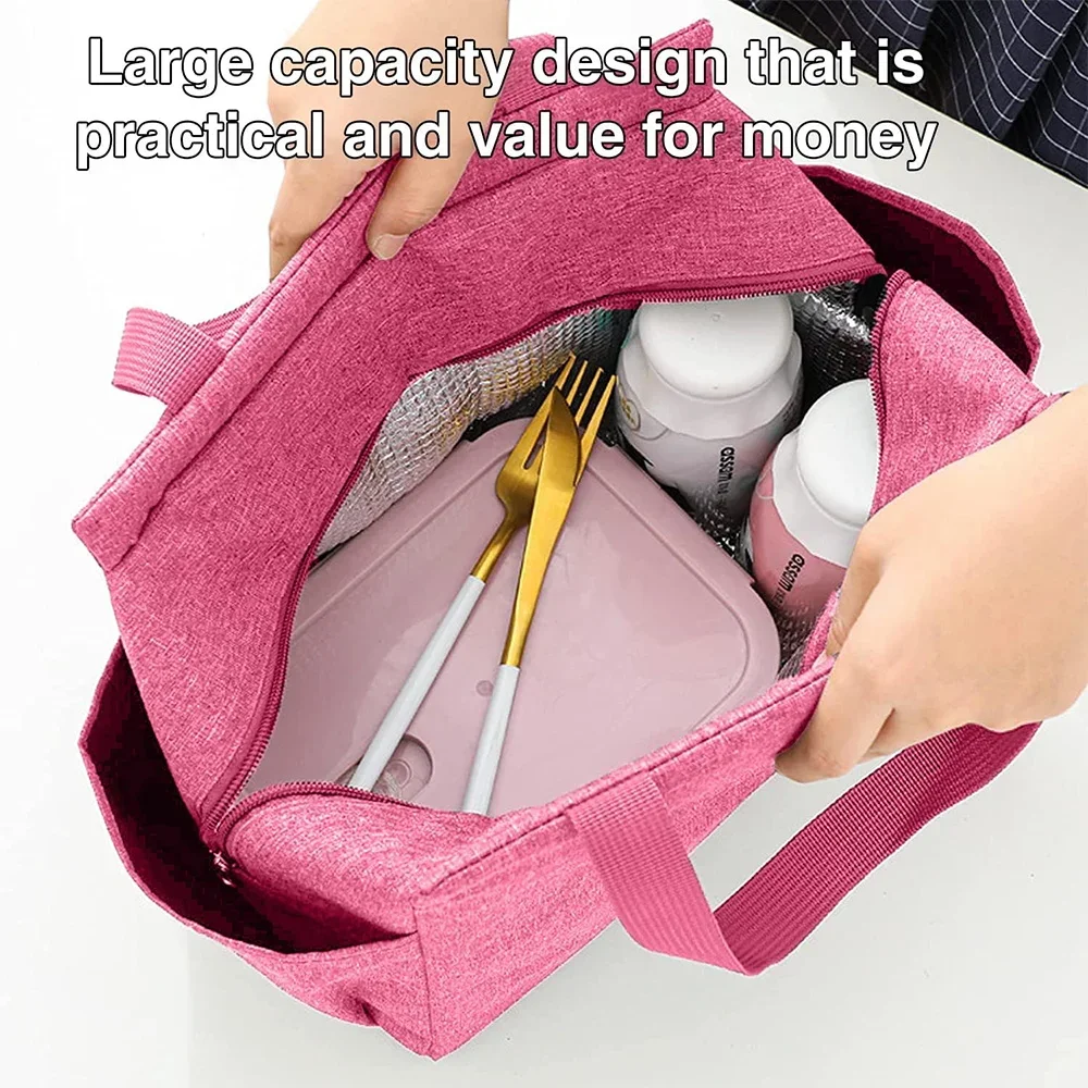 BIG Capacity Thermal Pink Cute Lunch Food Bag Box for Kids Cooler Waterproof  Original Design Bride Series Printing Insulated