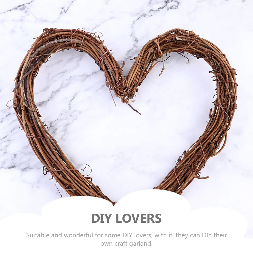 3 Pcs Heart Shaped Wreath Set Rattan Wreath Base Diy Material Christmas nament Home Decor Garland Festive Party Decoration Craft