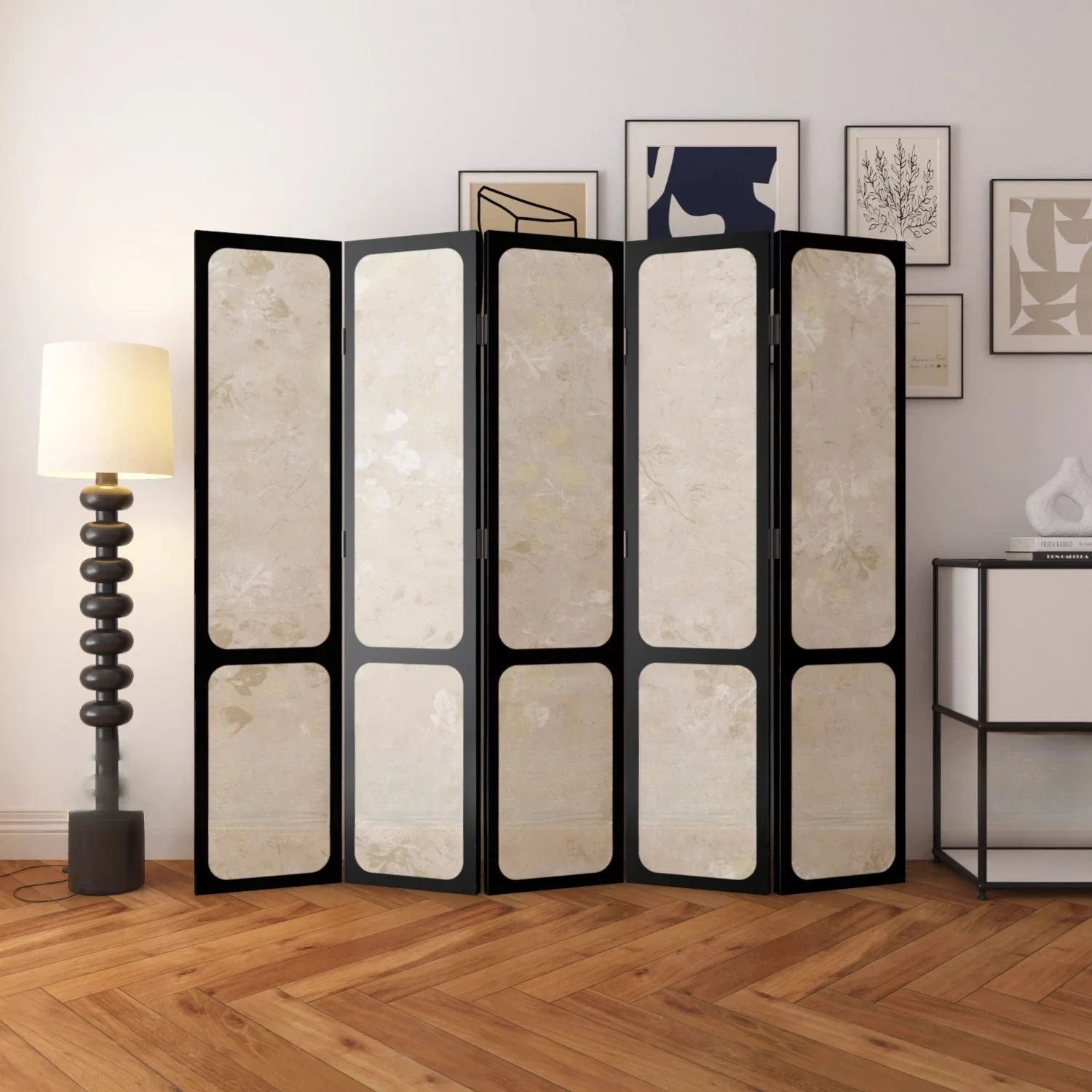 Flower screen partition moving folding
