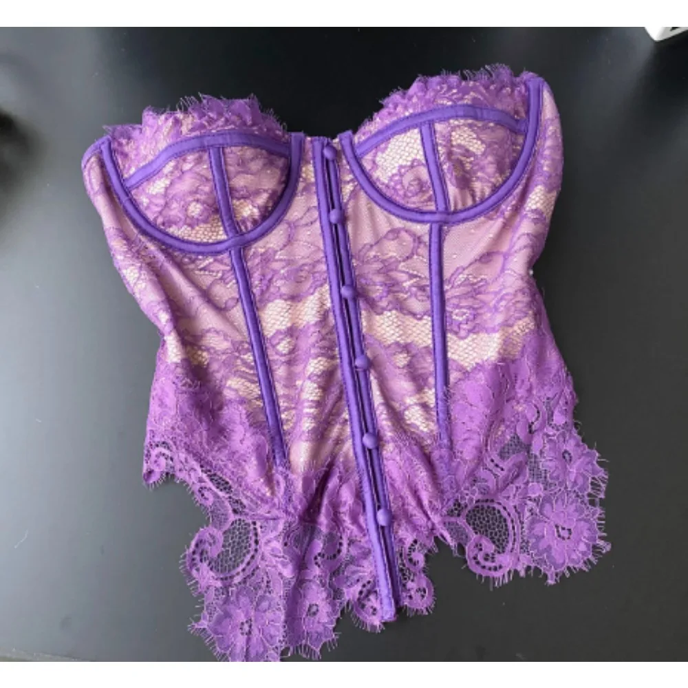 Vintage Mesh Elegant Embroidered Chic Single Breasted Strapless Tank Top Women French Hotsweet Streetwear High Street Clothing