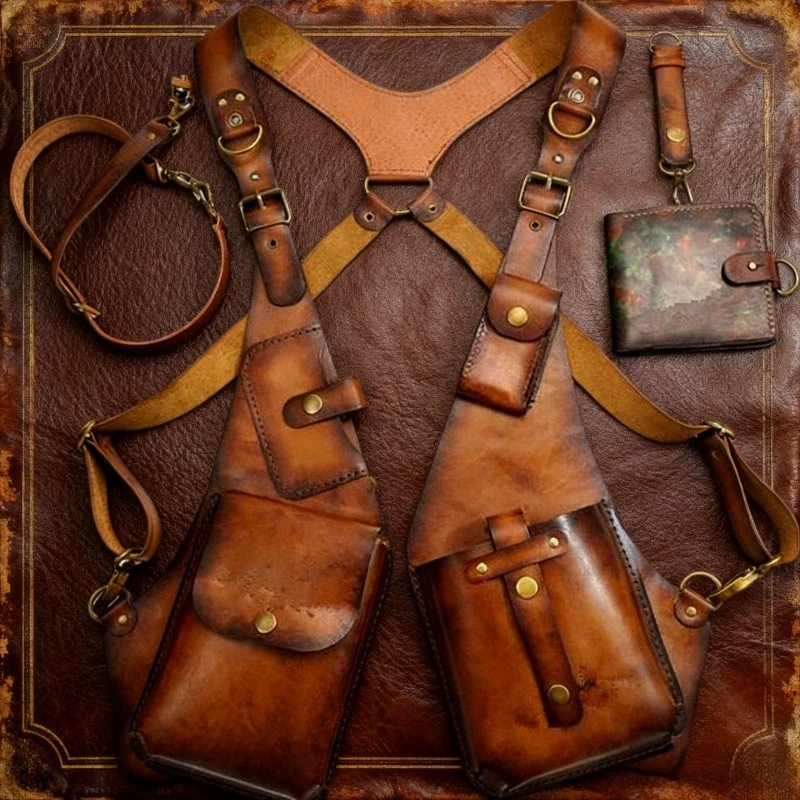 

Steampunk Men's and Women's Crossbody Bags Medieval Retro Gothic Chest and Shoulder Bags Party Role-playing Clothing Accessories