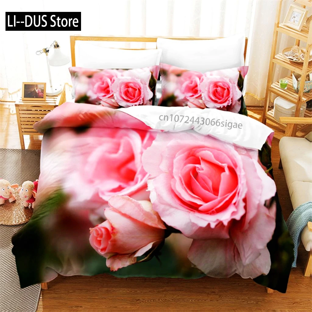 

Bright Roses Bedding Set Duvet Cover Set 3d Bedding Digital Printing Queen Size Bedding Set Fashion Design