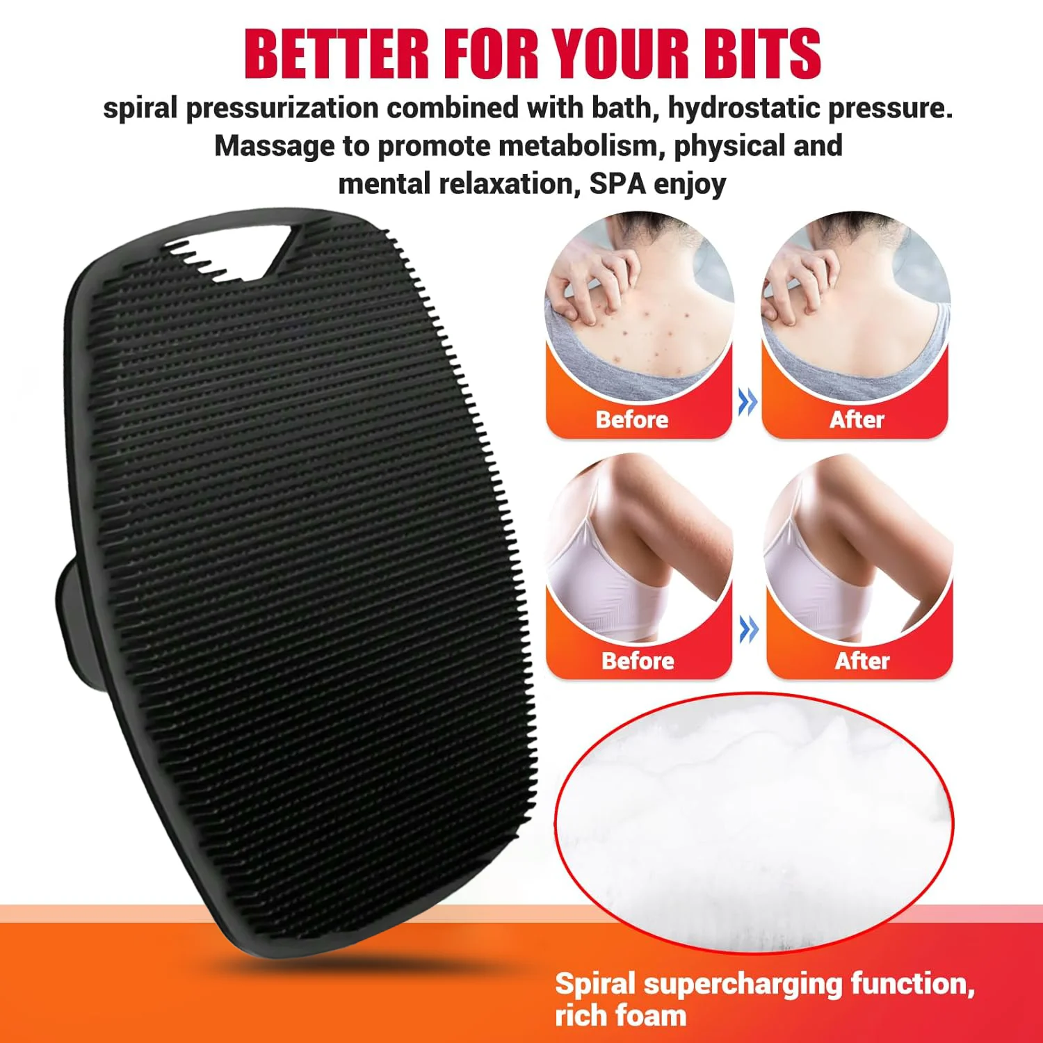 Zachte siliconen exfoliërende borstel Wrijf rugborstel Lichaamsreiniging Scrubber Borstel Douche Zachte massage Badborstel Badbenodigdheden