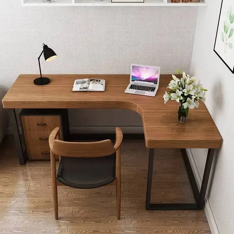 Designer de computador l mesa luxo forma madeira engraçado escritório computador mesas organizador bancada mesas de computador móveis