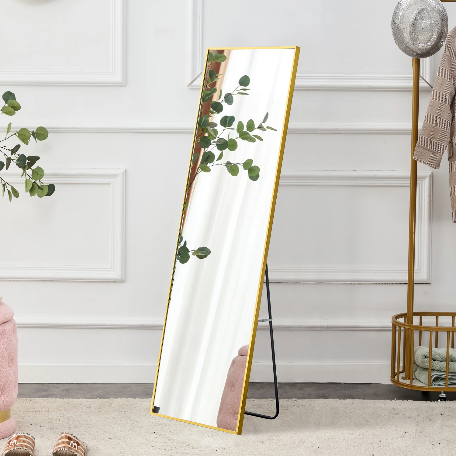 

4th Gen Aluminum Frame Wall Mounted Full Body Mirror - Bathroom & Bedroom Decor - Quality Upgrade - 59"x15.7"