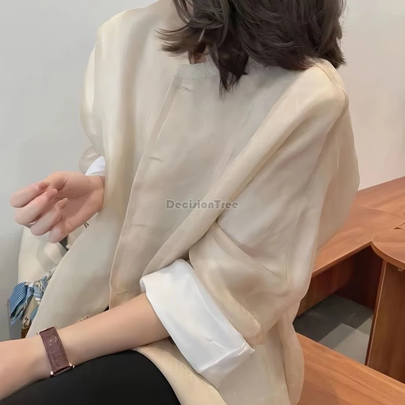 2024 new chinese style fashion design sense tang suit coat retro temperament solid color cardigan comfortable loose chiffon coat