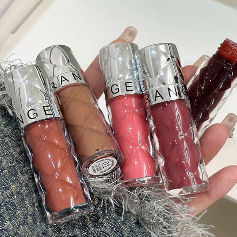 Water Licht Nude Roze Lipgloss Blijvende Waterdichte Spiegel Glas Thee Rode Lippenstift Niet Gemakkelijk Te Vervagen Lip Glazuur Lippen Make-Up Cosmetisch