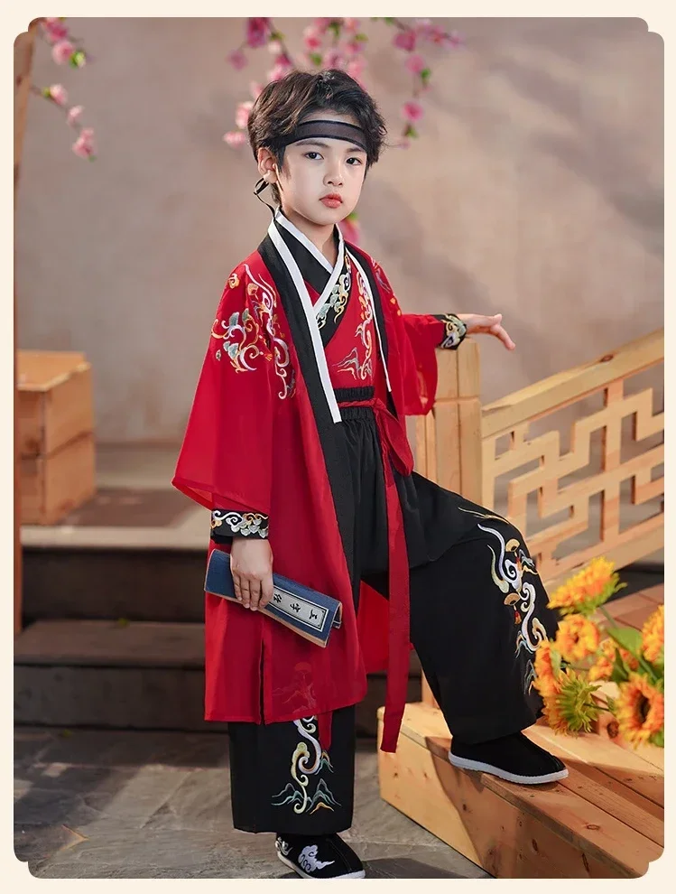 

Kids New Year Clothes Ancient Bookboy Student Dress Boy Party Perform Photography Robe Traditional Costume Chinese School Clothe