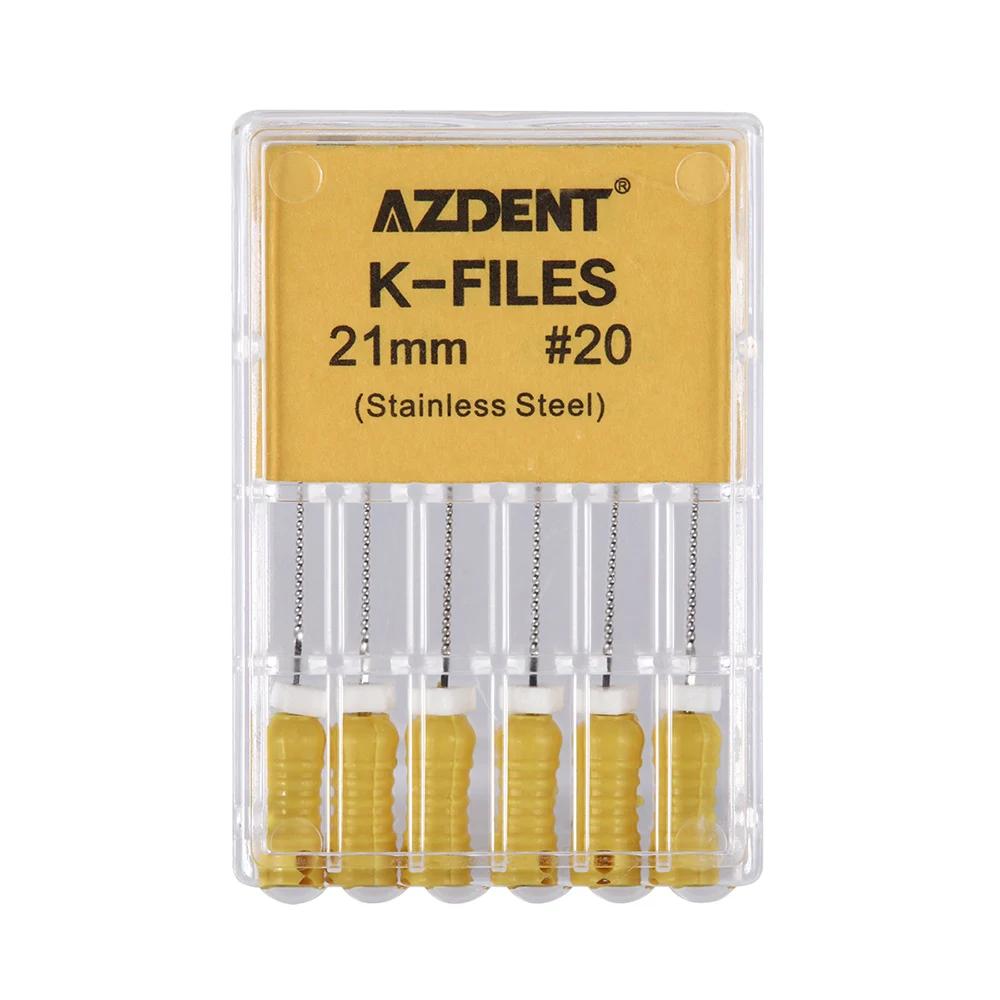 6 Stück/Box AZDENT Dental Endo K-Feilen Handgebrauch Wurzelkanalfeilen Edelstahl 21/25/31mm 06 # -40 # Zahnärztliches Instrument – Detail 7