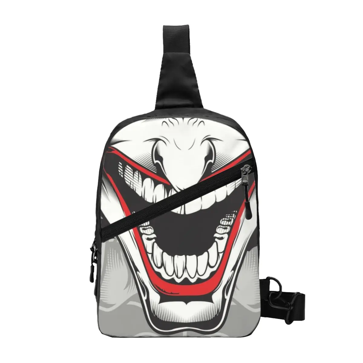 Personalized Horror Evil Clown Sling Bags Men Fashion Joker Shoulder Crossbody Chest Backpack Traveling Daypack