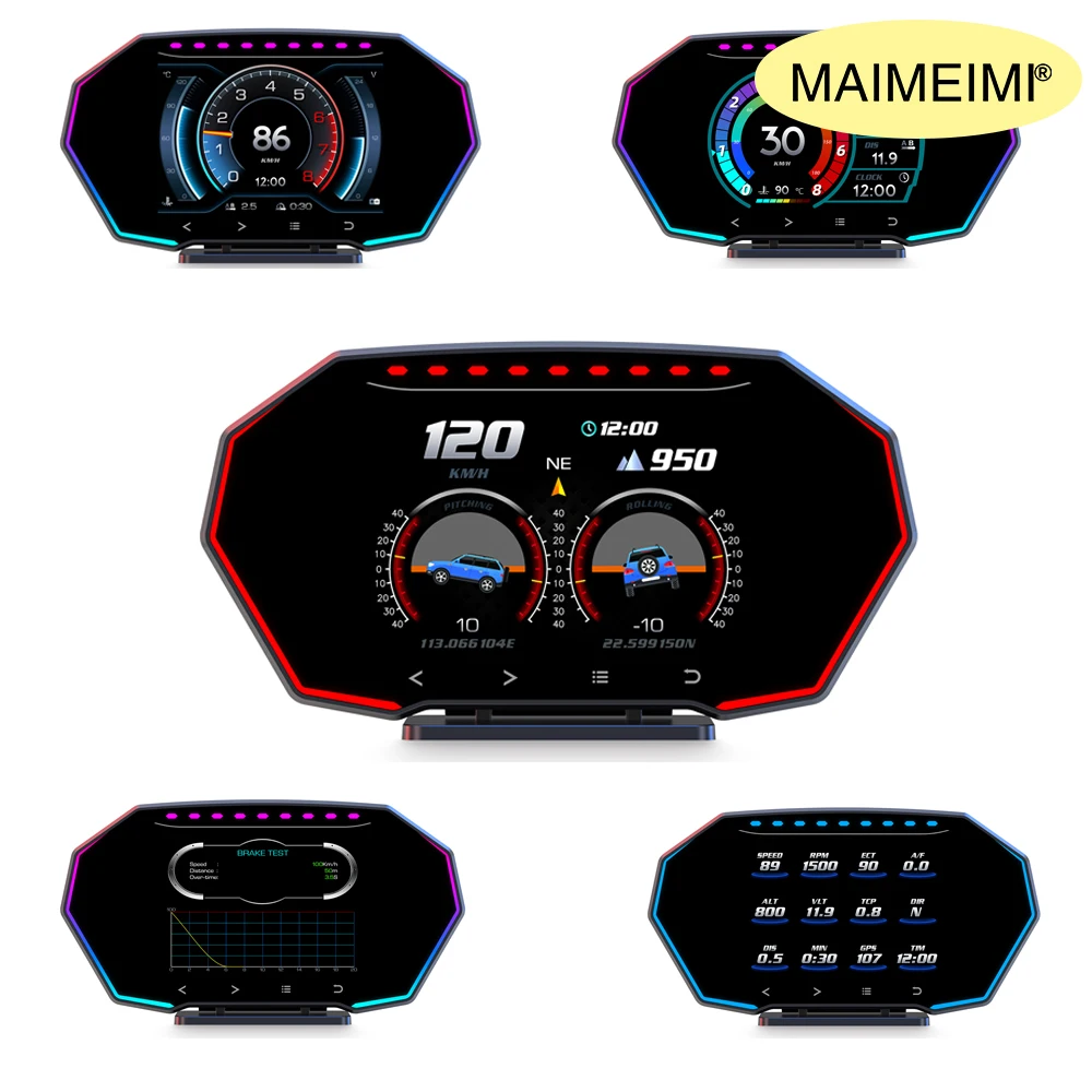 F11 On-board Computer OBD2 Automobile Scanner Driving HUD GPS Car Digital Speedometer Head-up Display Car Electronics Accessory