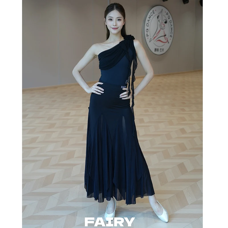 Roupas de dança de salão de verão mulheres valsa dança prática roupas desempenho vestido adulto baile clube moderno dança wear bl16690