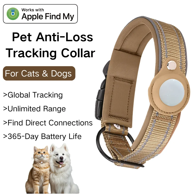 

Smart Tag Collar Holder set Mini Anti-Lost Bluetooth Locator Tracker for Pet Dog Cat Positioning Collar work with find my app