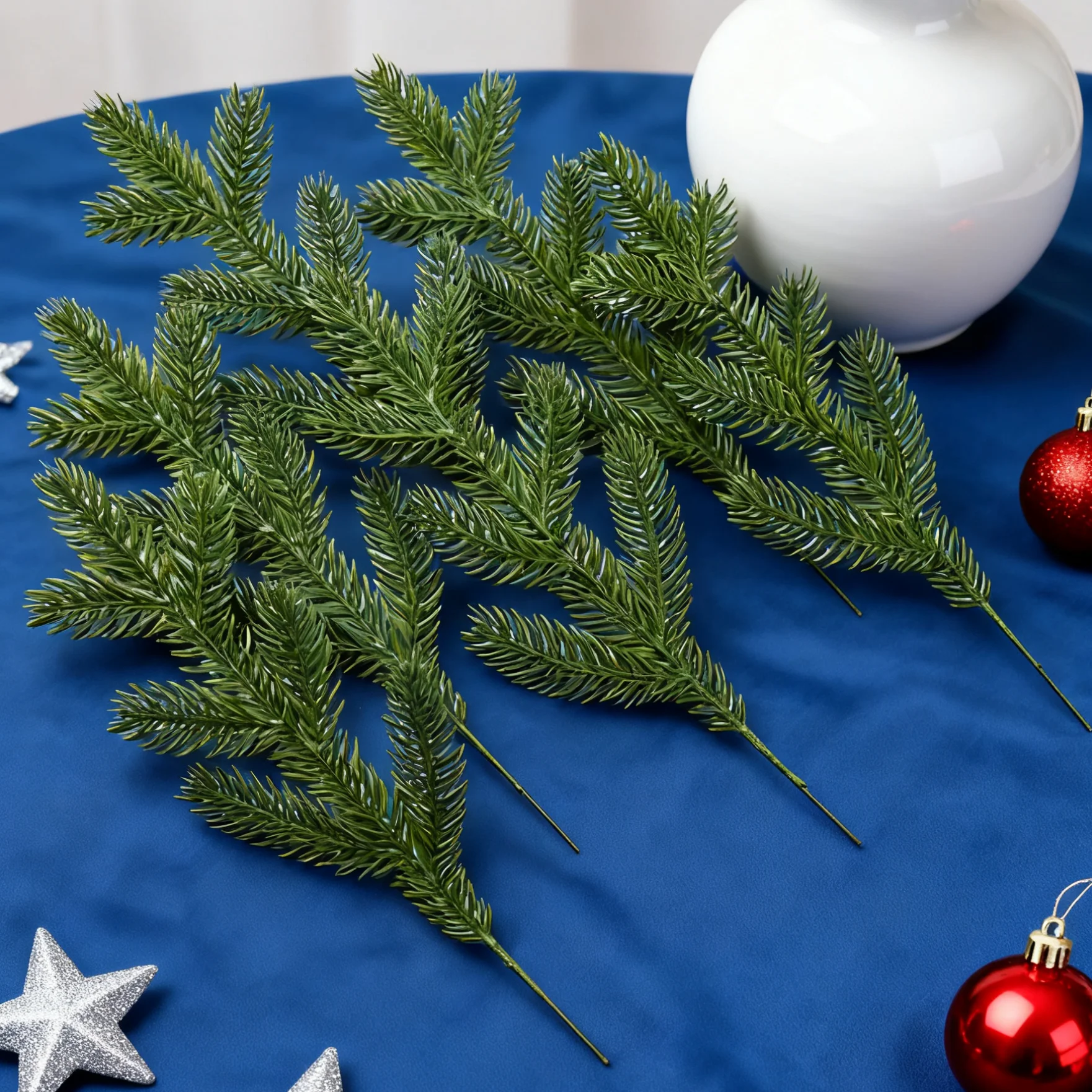 5/10 stücke Künstliche Pflanzen Kiefer Weihnachtsbäume Hause Schlafzimmer Vase Füllstoffe Heißer Verkauf Kränze Outdoor Garten Decor Hochzeit Zubehör – Detail 6